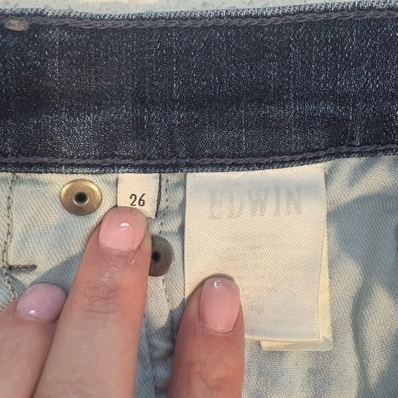 EUC - Edwin Anthropologie Pixie 9" Mid-Rise Skinny Jeans Dark Indigo Wash - Picture 7 of 12